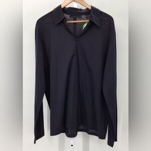 Metropolitan View Long Sleeve Polo Shirt Color Black Size XL